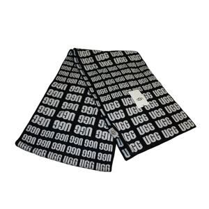 Ugg Repeat Logo Scarf In Black White NWT